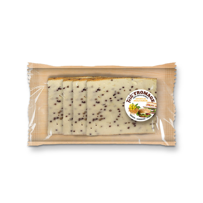 Festi-Fromage à la Moutarde 120g pour burger et sandwich - 4 tranches de 30g