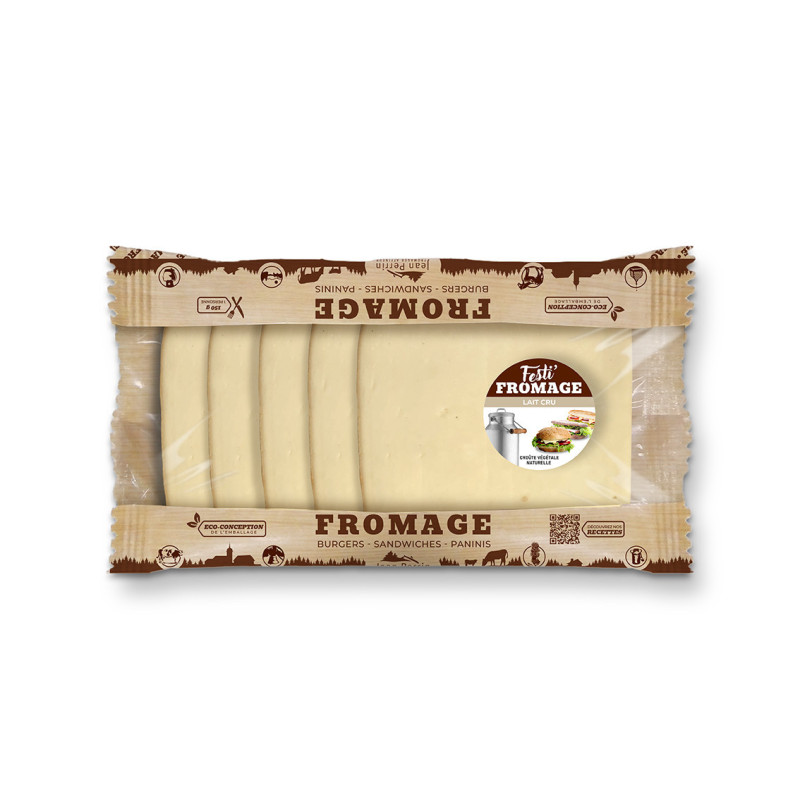 Festi-Fromage Nature 120g pour burger et sandwich - 4 tranches de 30g