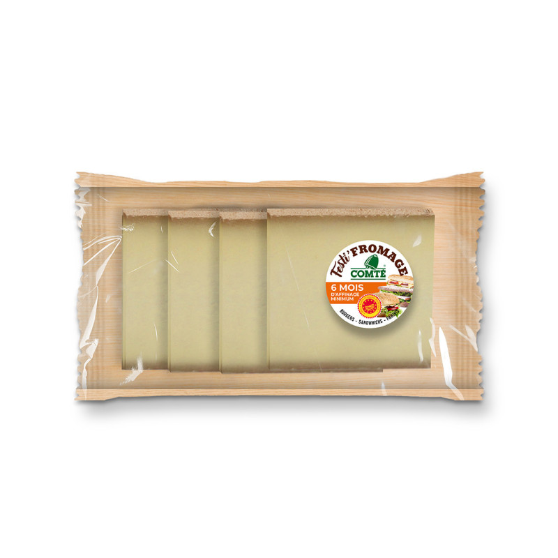 Festi-Fromage de Comté 6 mois 120g pour burger et sandwich - 4 tranches de 30g